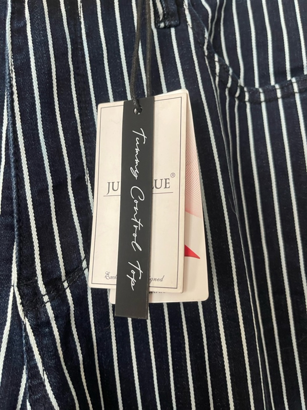 Judy Blue Striped Navy Pinstripe Trouser size 16w new with tags - Picture 3 of 9